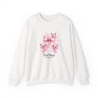 Pink Bow & Butterfly Sweatshirt – “Good Things Take Time” Inspirational Crewneck