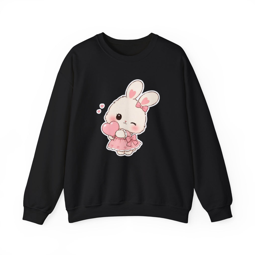 Cute Pink Bunny Heart Sweatshirt