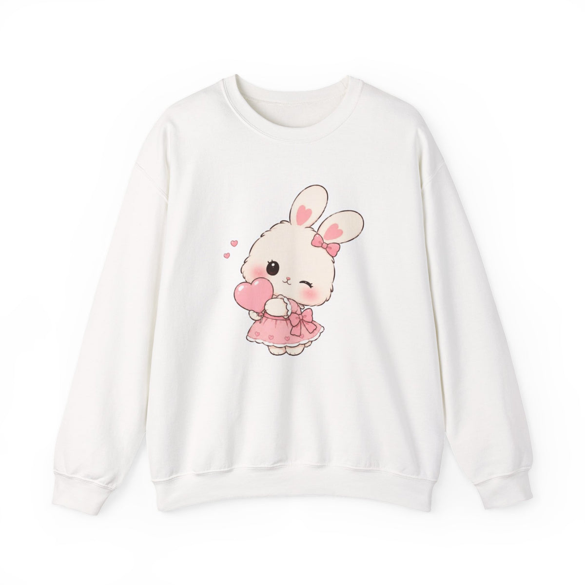 Cute Pink Bunny Heart Sweatshirt