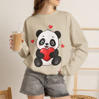 Panda Holding Heart Sweatshirt — Cute Valentine’s Day Cozy Crewneck