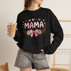 Mama Floral Sweatshirt — Pink Hearts & Bow Mother's Day Pullover