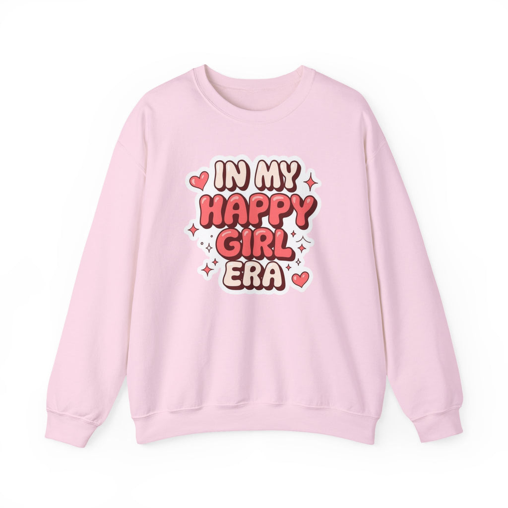 Happy Girl Era Crewneck Sweatshirt — "In My Happy Girl Era" Cozy Graphic Pullover