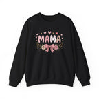 Mama Floral Sweatshirt — Pink Hearts & Bow Mother's Day Pullover
