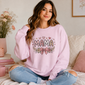 Mama Floral Sweatshirt — Pink Hearts & Bow Mother's Day Pullover