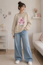 Pink Bow & Butterfly Sweatshirt – “Good Things Take Time” Inspirational Crewneck